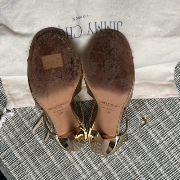 Jimmy Choo - gold Lang 100 sandals, like new! - Picture 7 of 7